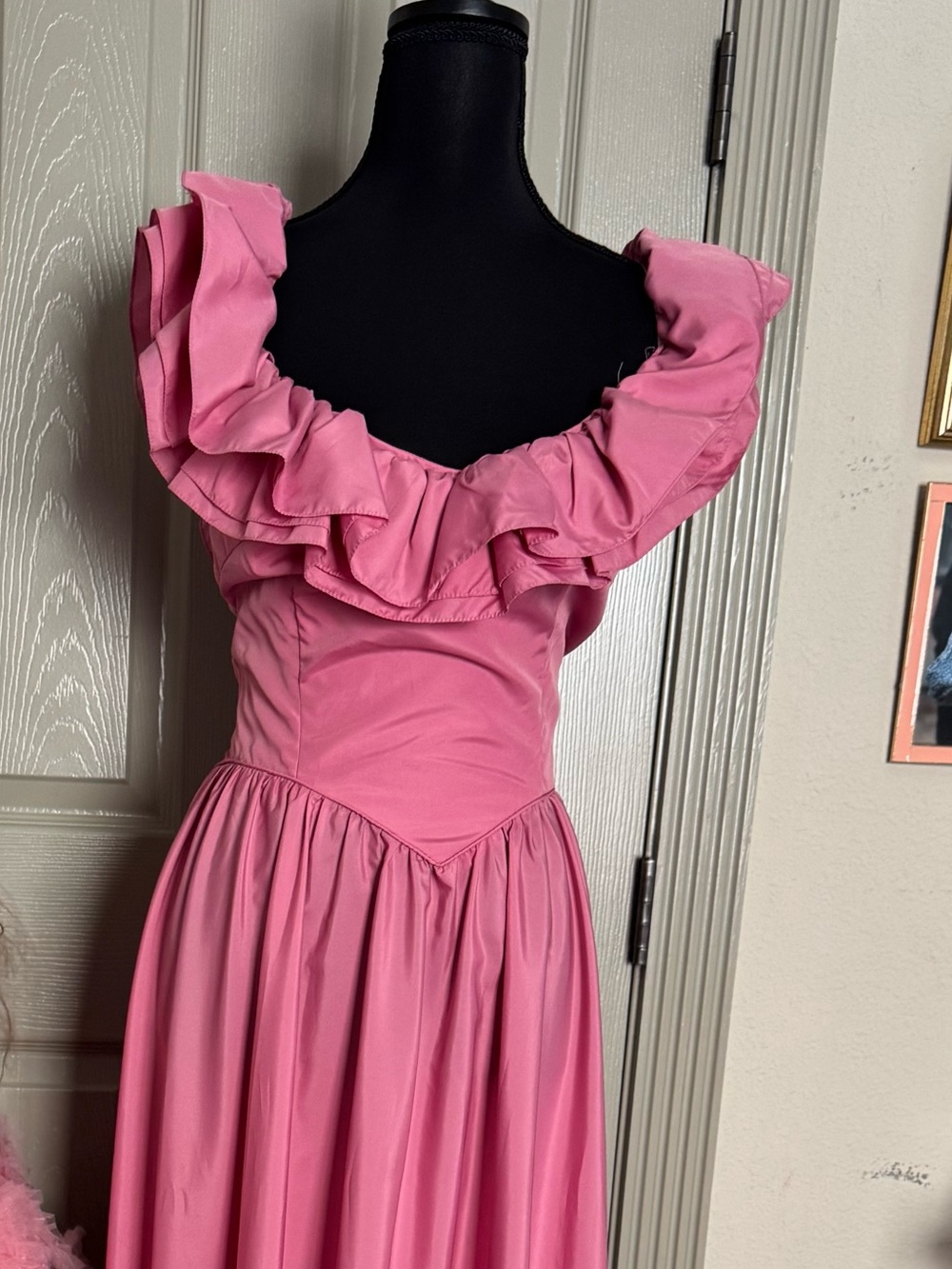 Pink Ruffled Maxi Dress - Picture 3 of 3
